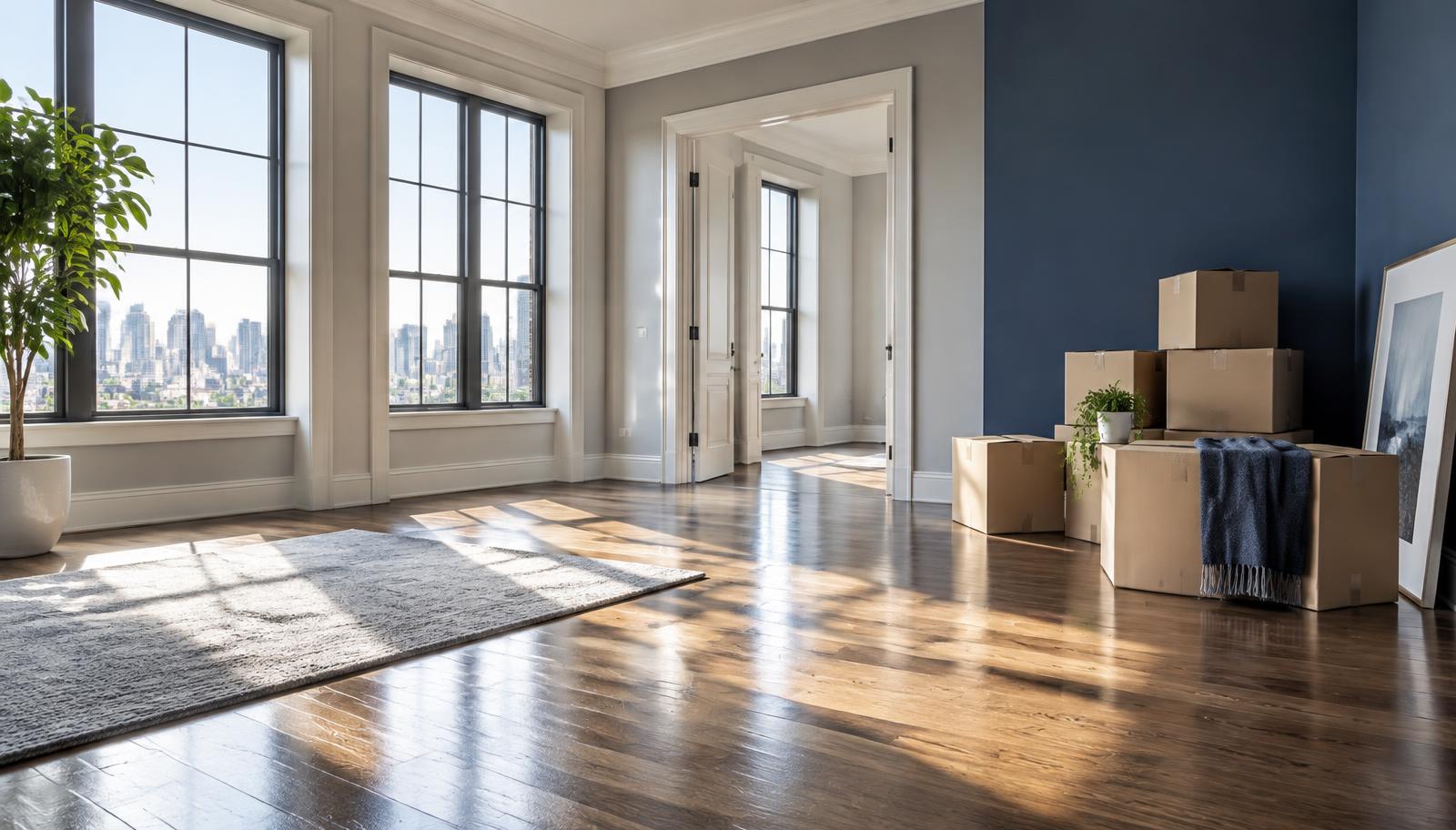 Empty apartment prepared for new occupants
